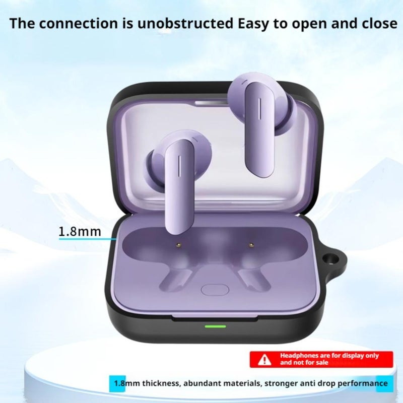 For realme Buds Air 7 protective case [exclusive shockproof] silicone protective case with keychain sweat-proof coating charging port dust cover, multiple colors available, with hook - Image 3